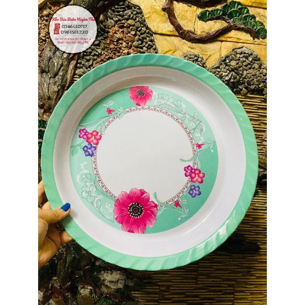 Khay bưng bê hoa đẹp_  nhựa phíp 35cm