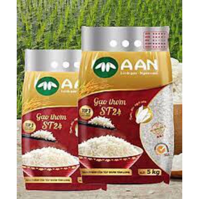 [ Mua nhiều hỗ trợ giảm giá] Gạo A An ST24 bịch 5kg ngon nhất thế giới loại gạo dẻo mềm thơm ngon