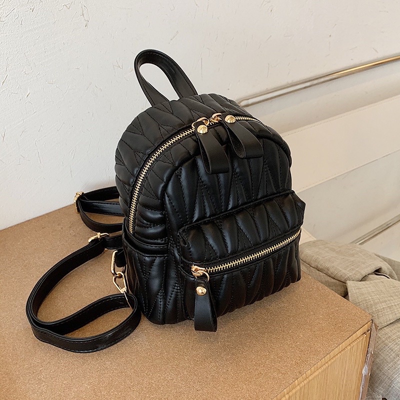 [Bán Sỉ] Balo mini nữ, Balo đi chơi đi du lịch đẹp trần chỉ chéo size 20 phong cách vintage siêu xinh