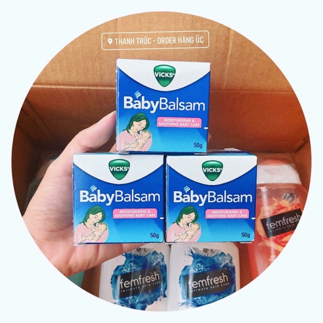 🎗Dầu bôi giữ ấm ngực Vicks BabyBalsam 50g, dùng được cho bé từ 3 tháng tuổi...