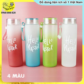 Bình nước thủy tinh Hello Master 400ml cao cấp