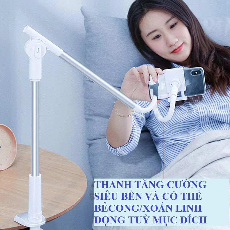 Kẹp Điện Thoại giá đỡ điện thoại đuôi khỉ kẹp bàn cao cấp Baseus Adjustment Lazy Holder