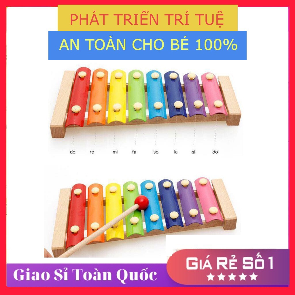 ĐỒ CHƠI NHẠC CỤ Đàn Piano Xylophone Gỗ 8 Thanh Cho Bé (Đồ Chơi Trẻ Em)