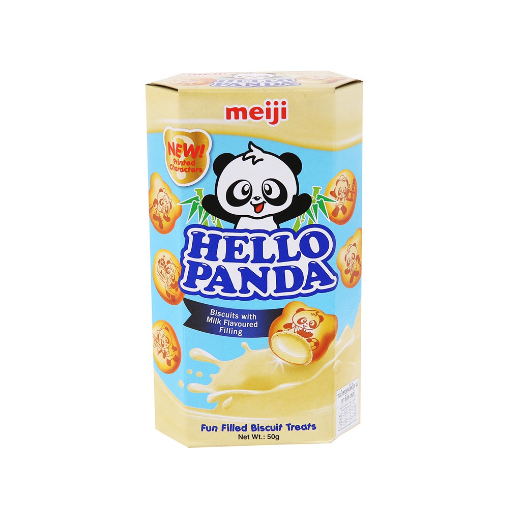 Bánh gấu nhân kem sữa Meiji Hello Panda hộp 50g