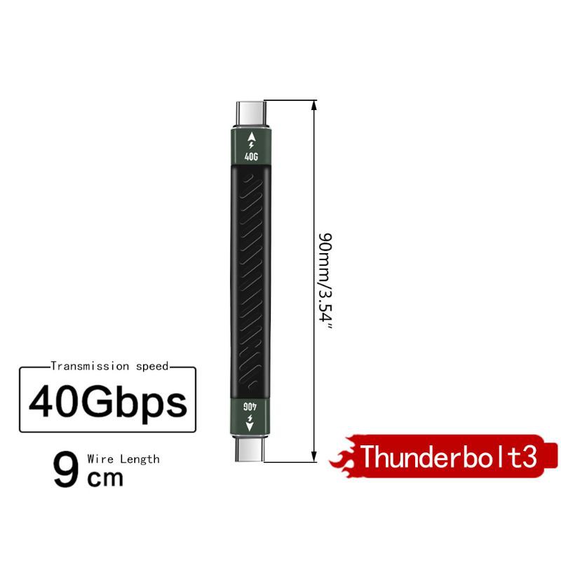 NERV PD 60W Thunderbolt 3 cable Certified 40Gbps Type C to C USB Fast USB C for MacbookPro Quick Charge Data Cable Emark Chip