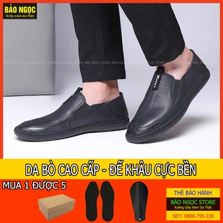 Giày da nam cao cấp ĐẾ KHÂU CỰC BỀN ✅ Giày lười nam da bò 2 lớp cực mềm 🎁 Đế cao su đúc siêu êm chân ✅ Mã KH2268 Relax