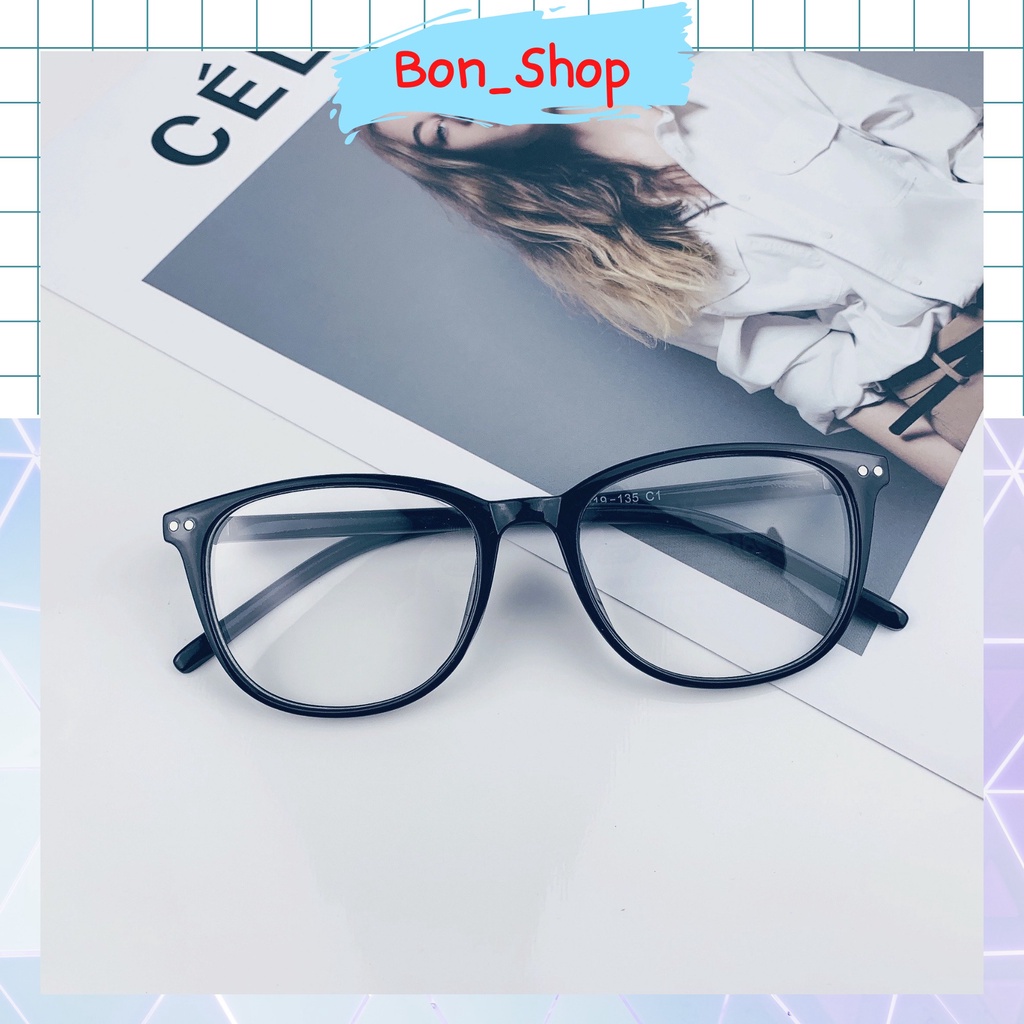 Mắt kính nam nữ giả cận chữ V siêu xinh phong cách Hàn Quốc _ Bon Shop