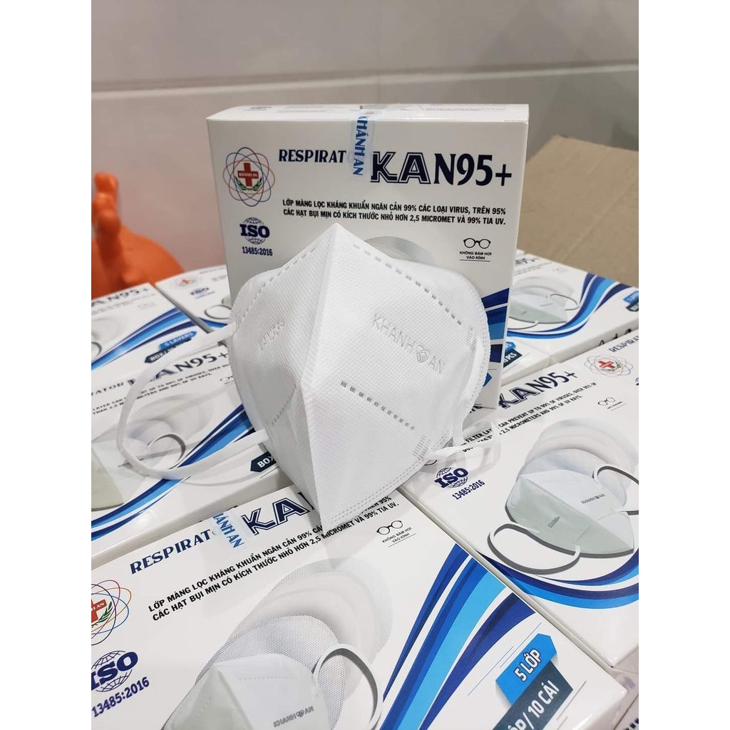 Khẩu trang y tế 5 lớp Kháng khuẩn KAN95+ Khánh An cao cấp - hộp 10 cái