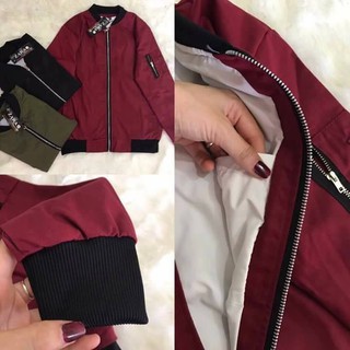 áo khoác kaki nam nữ - bomber kaki 2 lớp