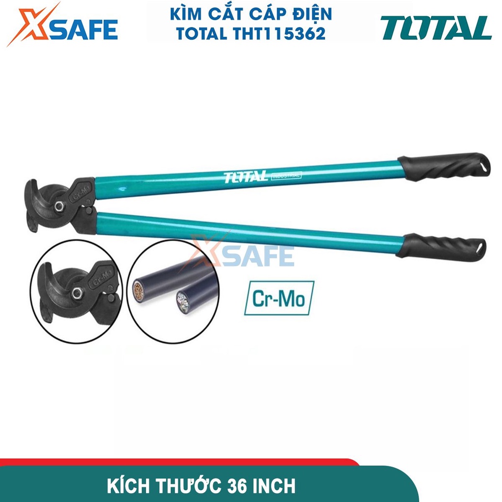 Kìm cắt cáp điện TOTAL THT115362 36 inch, đầu kềm 65Mn chịu nhiệt tốt, dùng cắt cáp nhôm và đồng [CHÍNH HÃNG] [XSAFE]