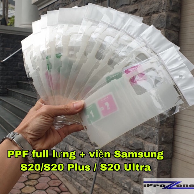 Tấm dán PPF full lưng + viền cho Sam Sung S20 / S20+ / S20 Ultra Tự Phục Hồi Vết Xước