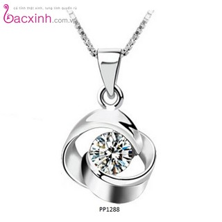 Dây chuyền bạc Ý 925 Bạc Xinh  - Mặt xoay đá PP1288