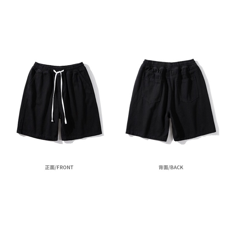 Quần short / sooc bò denim ống rộng trơn cạp chun dây rút nhiều màu Ulzzang hiphop siêu chất ❤️