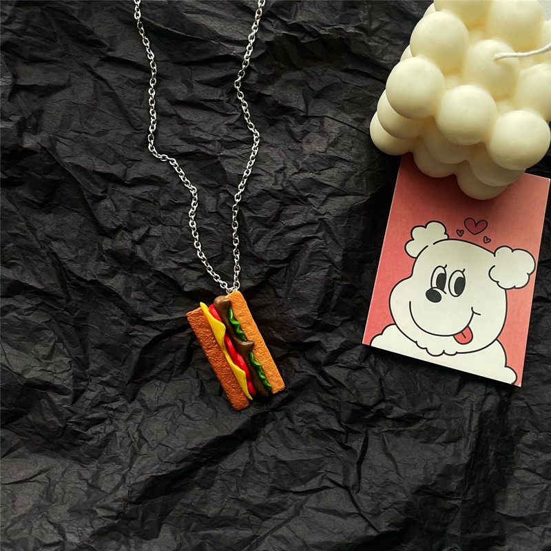 Vòng cổ Mặt Hình Bánh Sandwich Đôi Cánh Phong Cách Hàn Quốc Đơn Giản Sáng Tạo