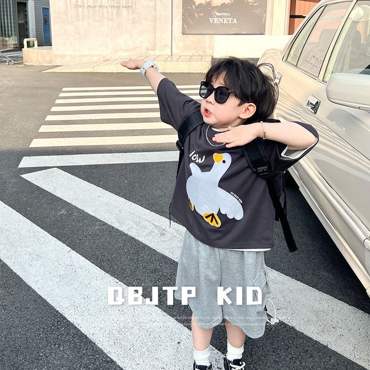 Bộ Đồ Thể Thao Áo Thun Tay Ngắn Phong Cách Thời Trang Hàn Quốc Nhật Bản Mới 2022 Dành Cho Bé Trai