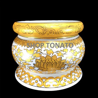 LƯ HƯƠNG,BÁT HƯƠNG KIM SEN TRẮNG ĐƯỜNG KÍNH 16CM