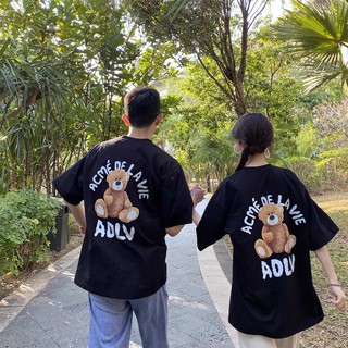 [Hot 2021] Áo Thun Unisex ADLV, Áo thun nam nữ hình gấu BIG SIZE 😘 *