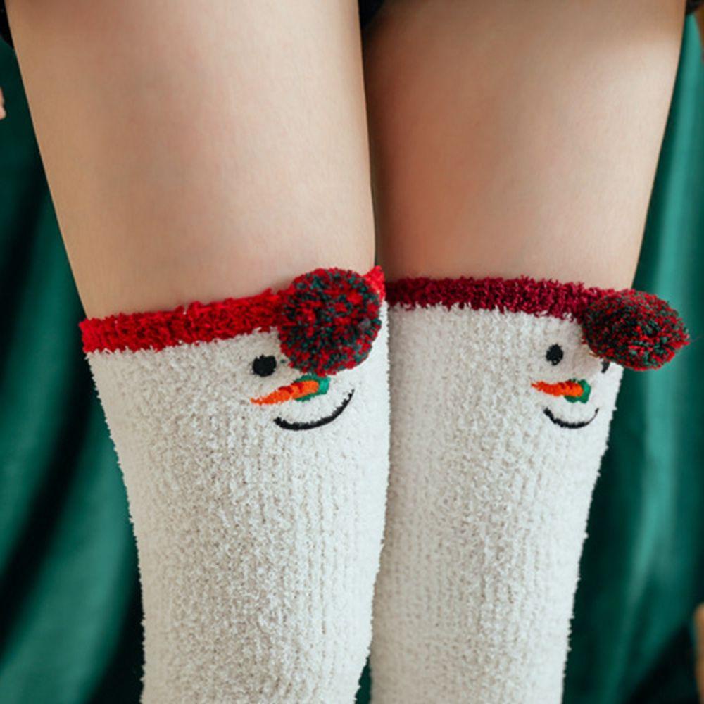 Vớ Cotton San Hô Thoải Mái Họa Tiết Giáng Sinh Dễ Thương Cho Nữ