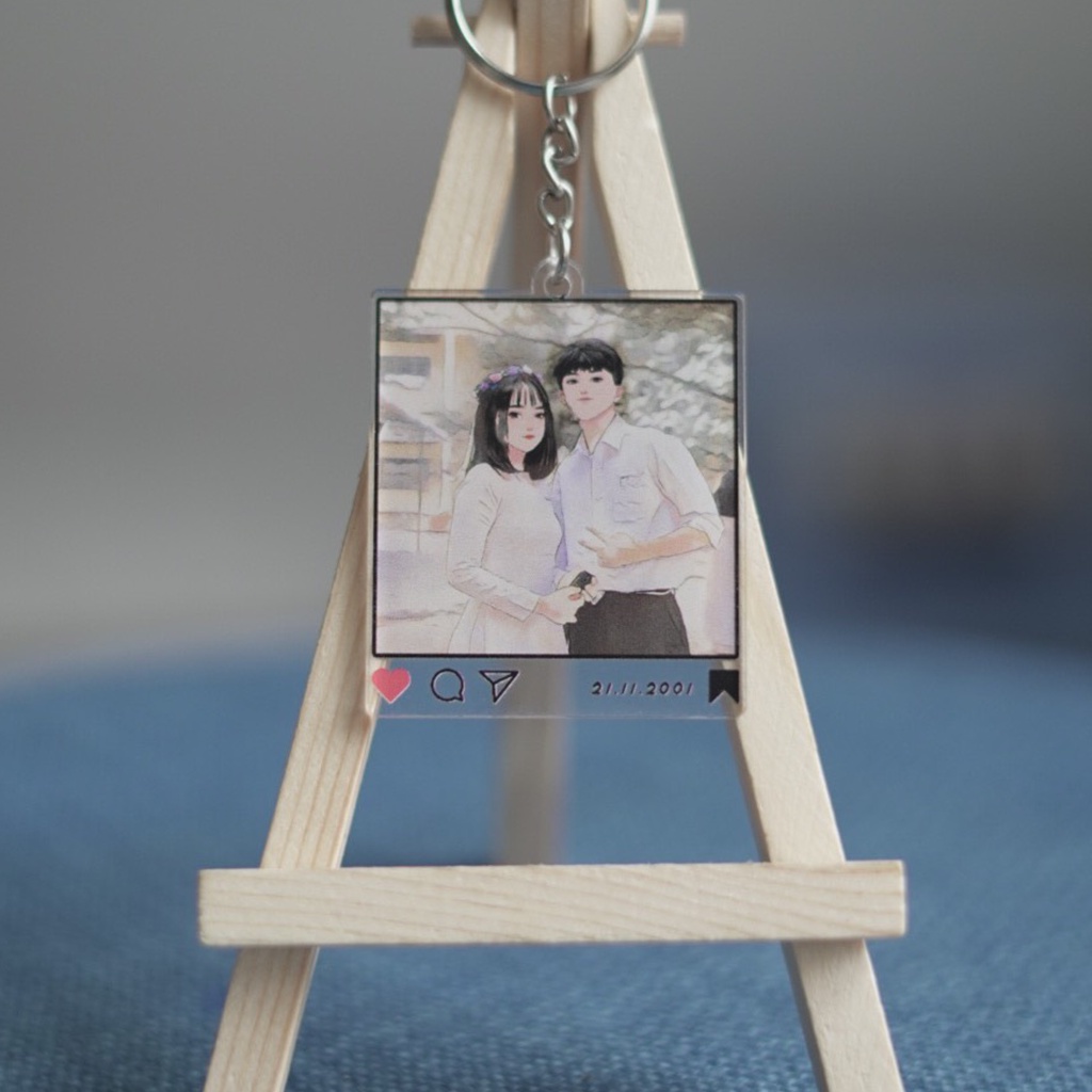 Móc khóa tranh vẽ hoạt hình dễ thương theo yêu cầu quà tặng lưu niệm