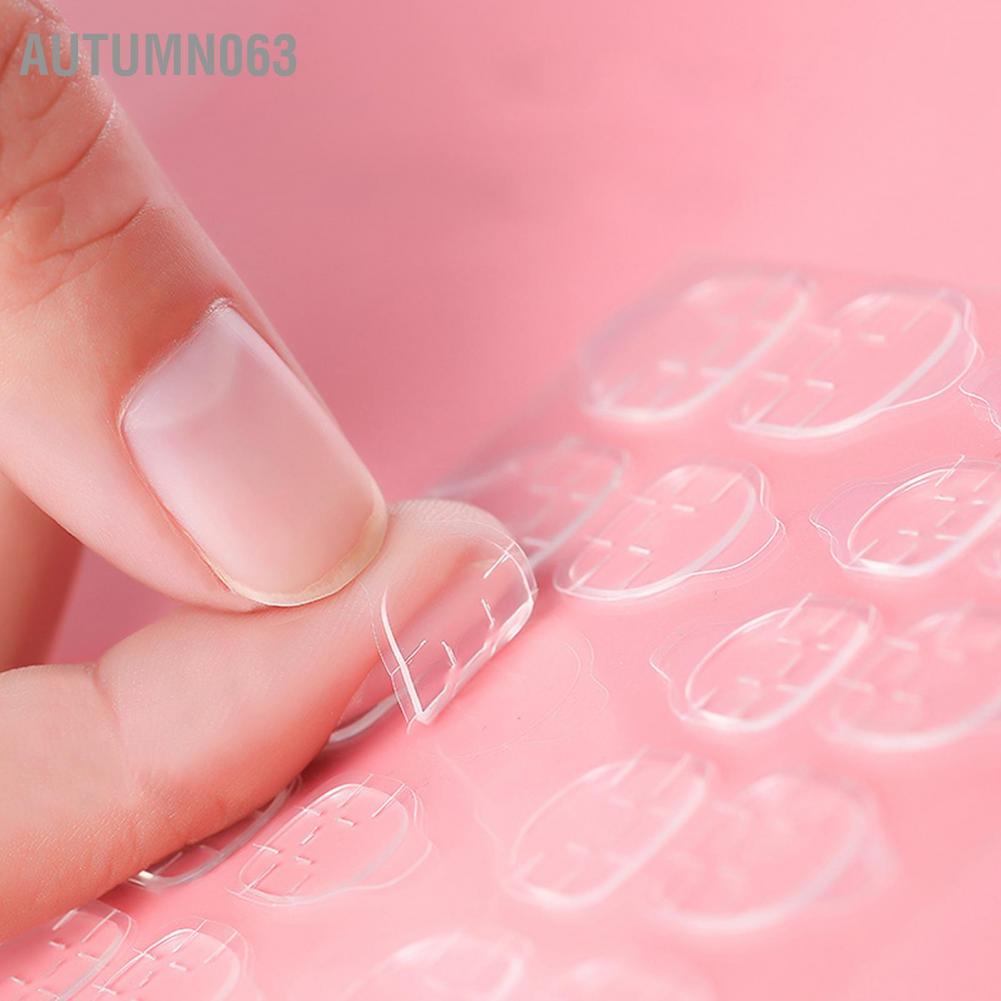 Hàng giao ngay 24 cái / tờ keo dán móng tay giả không thấm nước hai mặt trong suốt băng dính