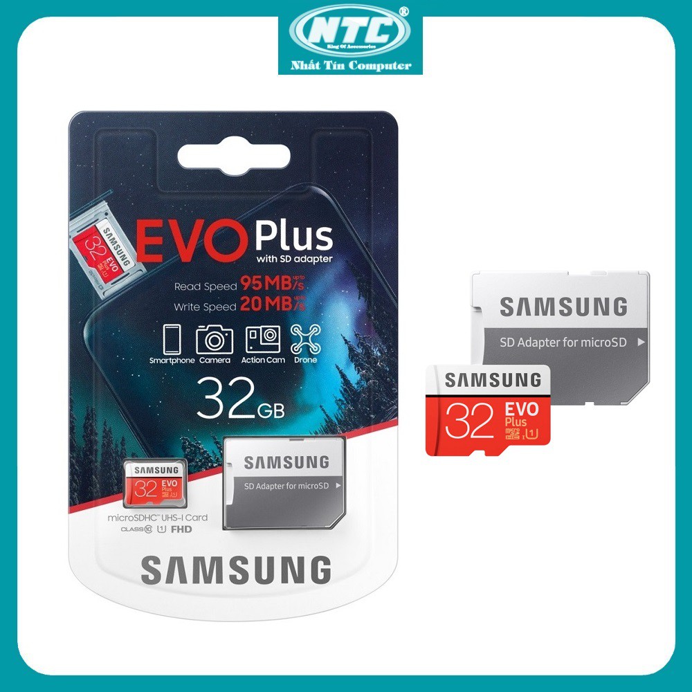 Thẻ nhớ MicroSDHC Samsung Evo Plus 32GB U1 2K R95MB/s W20MB/s - box Anh New (Đỏ)