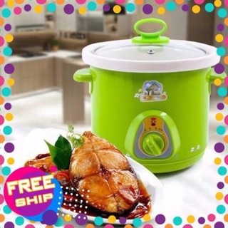 [MIỄN SHIP] Nồi kho cá bằng điện - Nồi Nấu Cháo Đa Di Năng (1,5L-2,5L) Màu Xanh Lá Cây