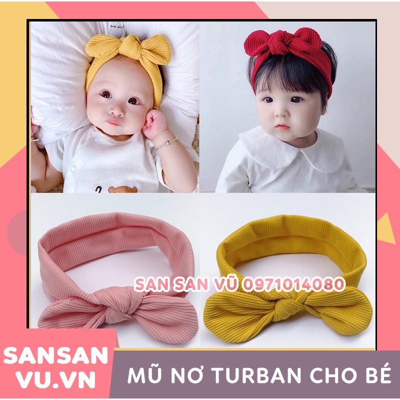 Mũ nơ turban đội đầu đẹp dễ thương cho bé gái sơ sinh từ 0 tháng - 3 tuổi