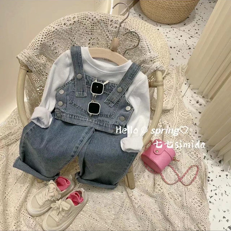 ✨Đốm✨ Set Đồ Denim Ba Món Phong Cách Công Chúa Mùa Xuân 2022 Dễ Thương Cho Bé Gái