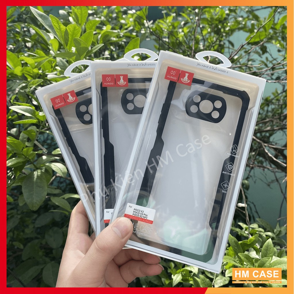 Ốp lưng XUNDD Xiaomi Poco X3 Pro / X3 NFC / X3, Mặt lưng trong suốt, Viền Tpu