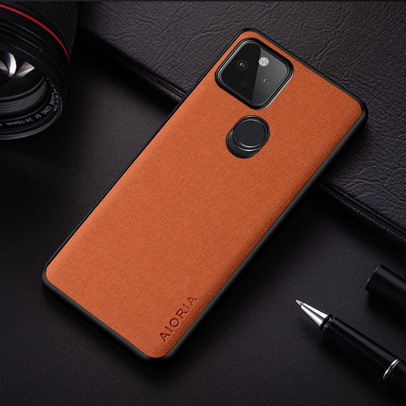 Ốp điện thoại Cho Google Pixel 5A 4A 5G 5 4 XL funda Thời Trang Thiết Kế Đơn Giản Màu Trơn Dệt Da Chống Sốc Bảo Vệ Mặt Sau
