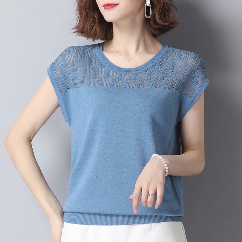 Áo sweater Dệt Kim Mỏng Dáng Rộng Thời Trang Mùa Hè Mới Cho Phụ Nữ Trung Niên