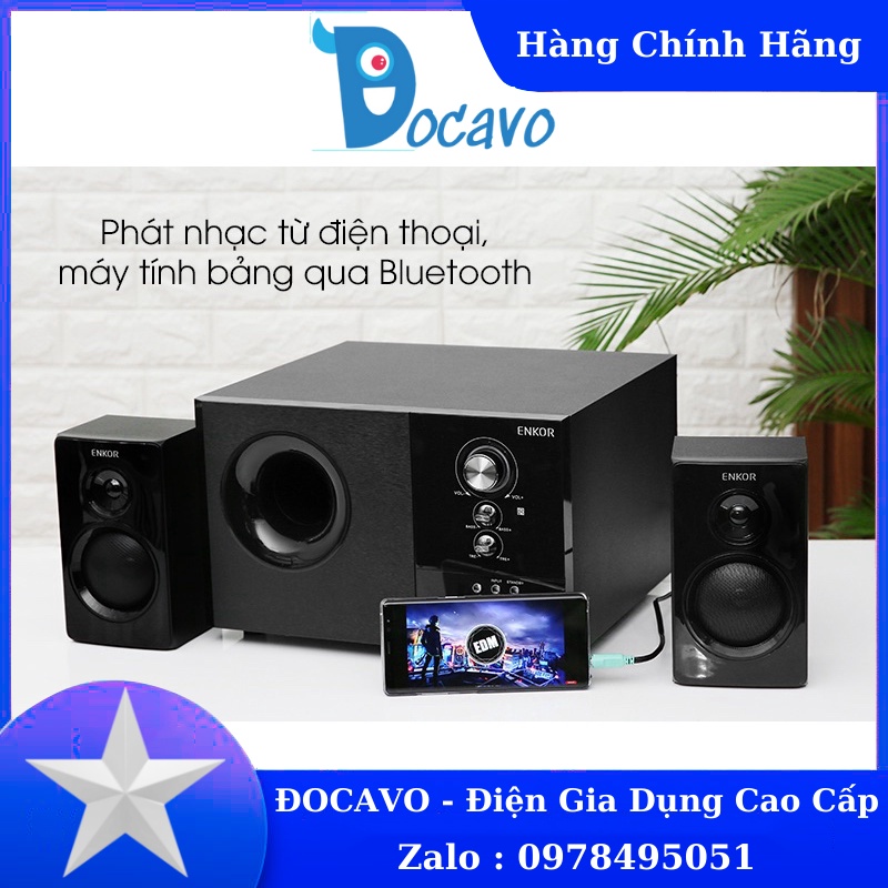 Loa vi tính Bluetooth Enkor S2880 Đen - 2.1 Đocavo