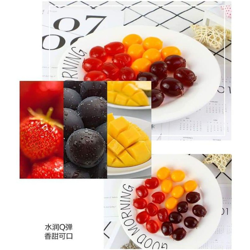 Kẹo Dẻo Trái Cây Top Fruit Xoài, Nho, Dâu, Mix 4 vị Coowy- Gói 320gr