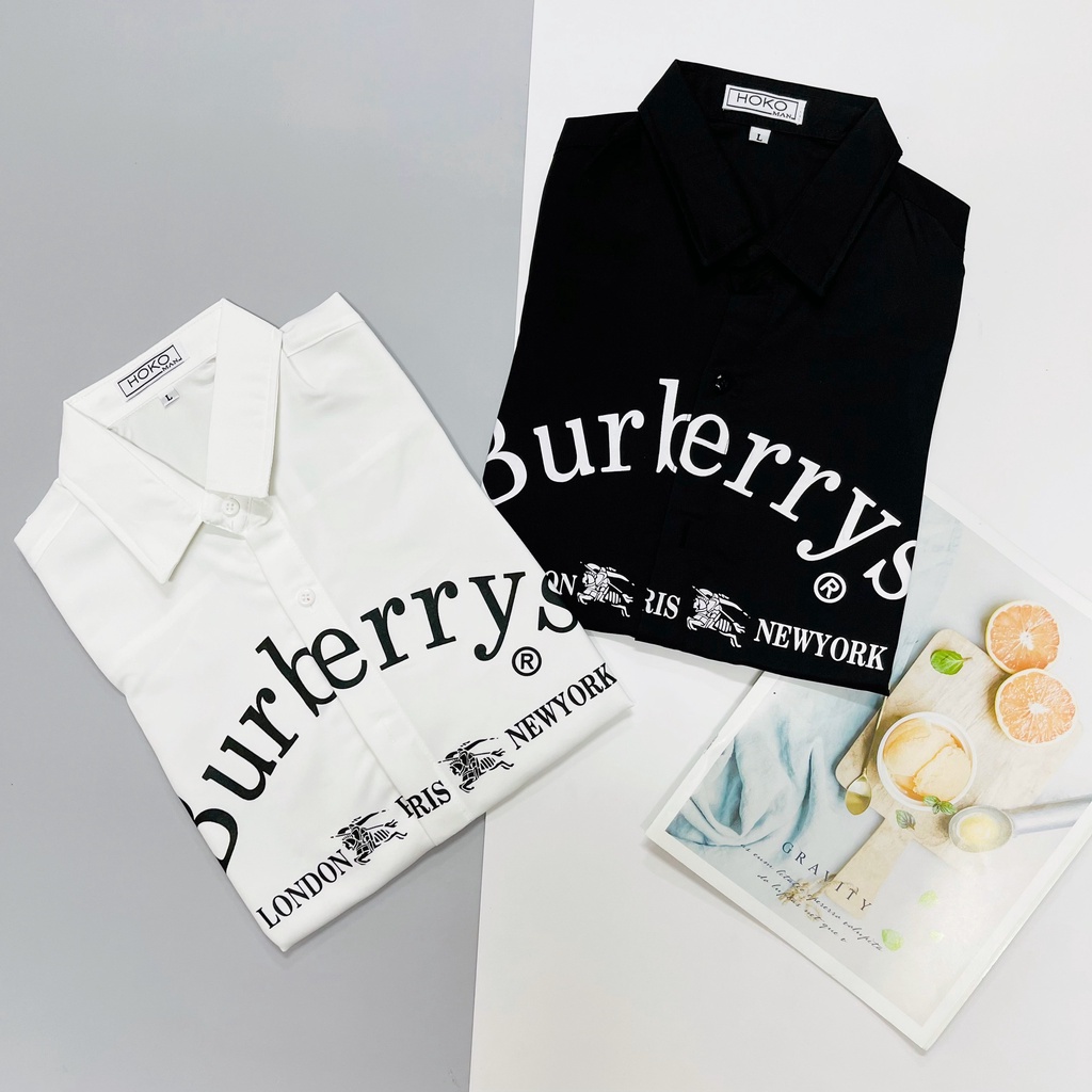 Áo Sơ Mi Nam Tay Ngắn In Chữ BR Cong HÌNH THẬT, CÓ VIDEO