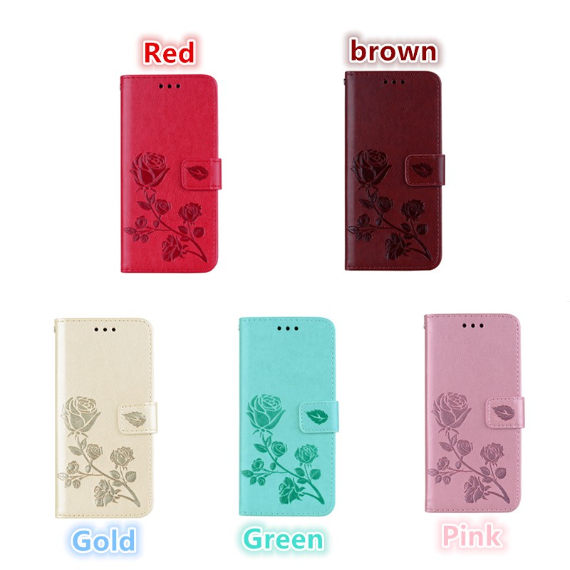 For Samsung S5 S4 phone case 3D Embossed Flower Leather cover