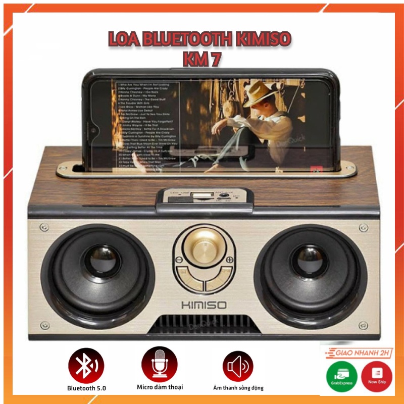 Loa Bluetooth KIMISO KM7 Âm Thanh Cực Hay, Thiết Kế Đẹp Cực Kỳ Bắt Mắt, Độ Bền Cao, Bảo Hành 12 Tháng.