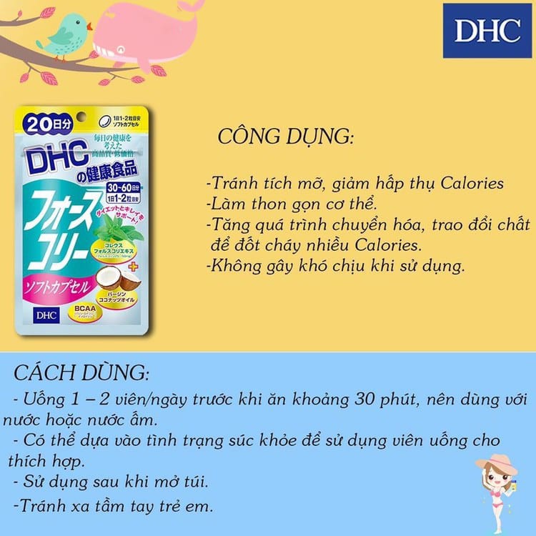 [Hàng Nhật Chính Hãng] Viên uống DHC giảm cân dầu dừa Nhật bản 20 ngày