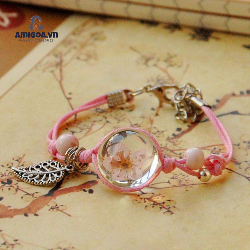 ✨✨Vòng đeo tay bằng dây bện phối hạt gốm có thể điều chỉnh