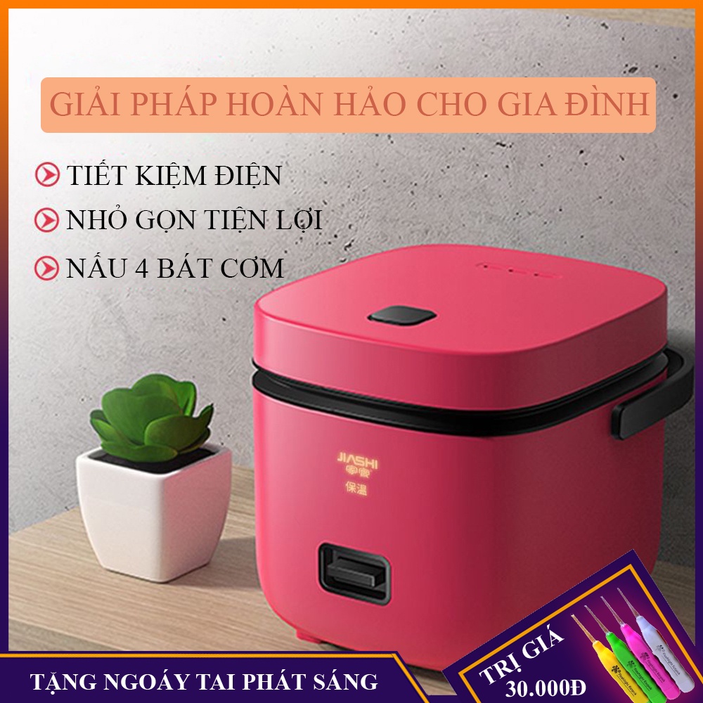 Nồi cơm điện mini đa năng JIASHI 1,2L ( Nấu cơm ngon, nấu cháo, hầm, hấp luộc) cho 1 đến 2 người bảo hành 2 năm