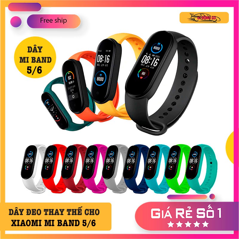 Dây Đeo Cao Su Thay Thế Cho Mi Band 6/5, Mi Band 6/5 NFC [CHUYÊN DỤNG - CHẤT LƯỢNG CAO]