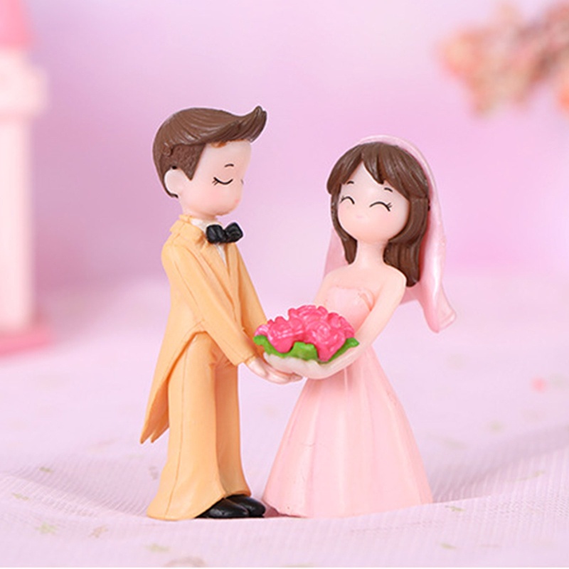 Mô Hình Cặp Đôi Xinh Xắn Trang Trí Tiểu Cảnh Đám Cưới