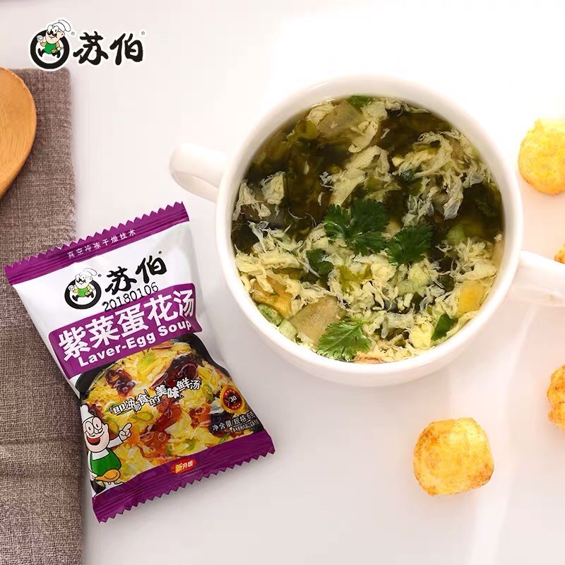 Soup trứng ăn liền nhiều vị bó xôi trứng/ rong biển trứng/ cà chua trứng/ rau củ trứng/ cải thìa trứng