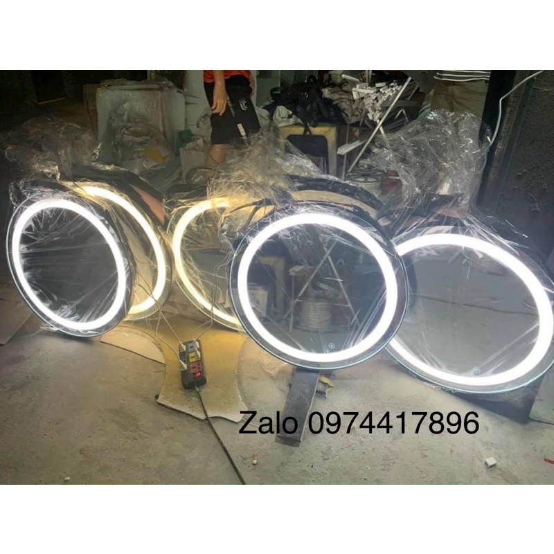 Gương Led cảm biến.️Gương tràn viền dây da treo trang điểm - 4 MÀU SẮC