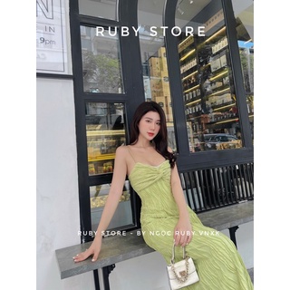 Đầm Maxi 2 Dây Xoắn Ngực  ( RUBYSTORE )