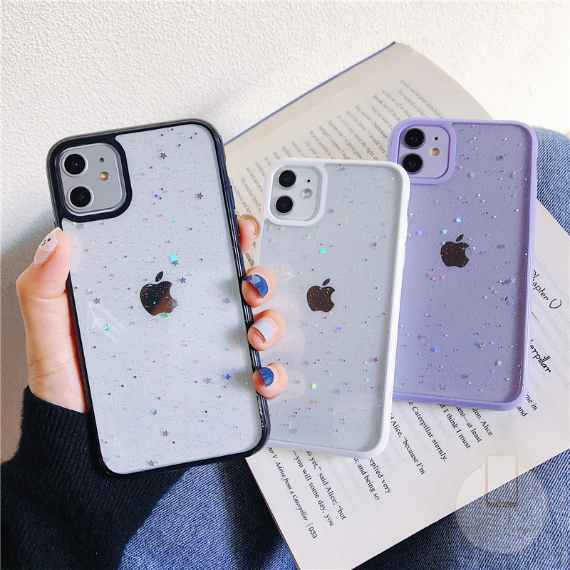 Ốp điện thoại TPU kim tuyến màu Macaron đơn giản cho iPhone 11 8plus 7plus 8 7 11Pro Max X Xs Max XR SE 2020 iPhone 12 pro max | BigBuy360 - bigbuy360.vn