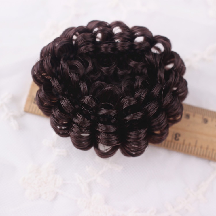 Cột tóc giả búi xoăn kèm nơ vải cho bé gái dễ thương BE11