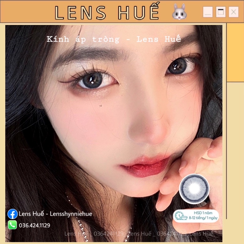 Lens BLUE - xanh biển tone hàn quốc 0 ĐỘ giãn vừa ( Shynnie Lens ) - mẫu mới màu xanh dương dễ mang giãn vừa ạ