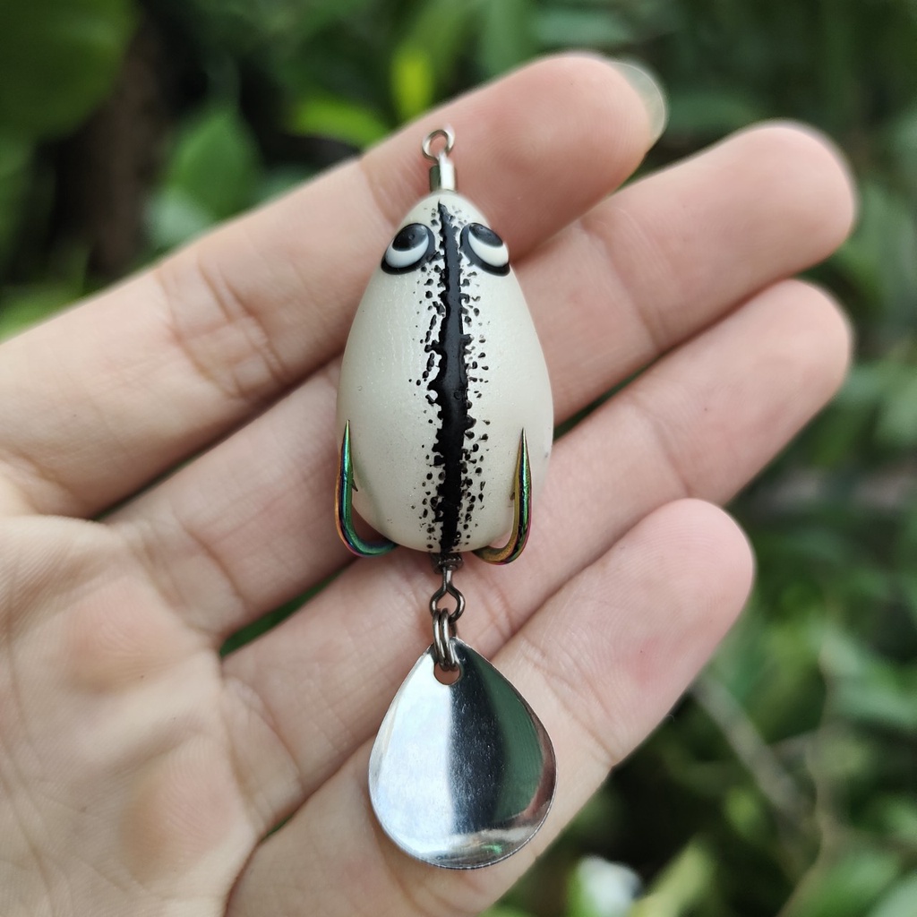 Mồi câu cá lóc nhái hơi F35 Titan, 6g câu nổi- 9g câu chìm, dài 3,3cm. Mồi nhái hơi A33 lưỡi độ