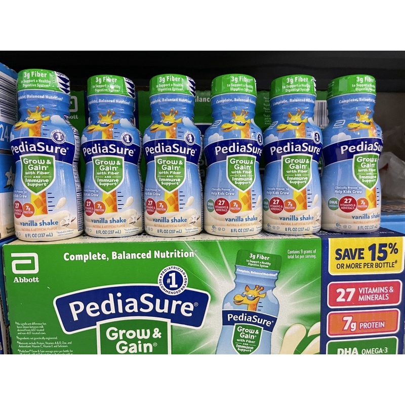 Sữa nước Pediasure Grow Gain Prebiotic Fiber chất xơ vani 237ml