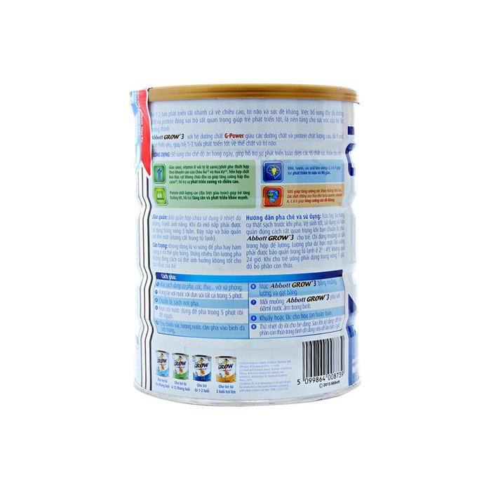 Sữa bột Abbott Grow 3 900g
